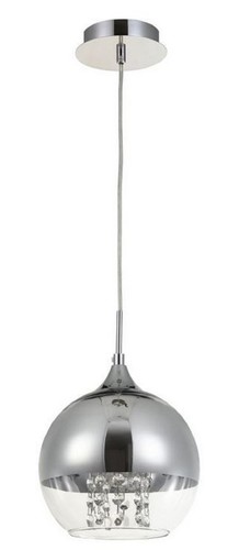 Casa Padrino H�ngeleuchte Silber  20 x H. 17,5 cm - H�ngelampe mit rundem Lampenschirm und feinsten Kristall Beh�ngen