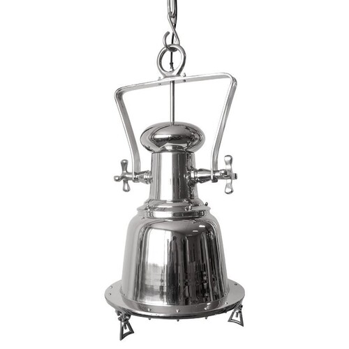 Casa Padrino H�ngeleuchte Silber  38 x H. 69 cm - Verchromte Studioleuchte im Industrial Stil