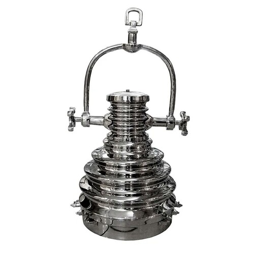 Casa Padrino H�ngeleuchte Silber  46 x H. 82 cm - Verchromte Schiffsleuchte im Studio Look