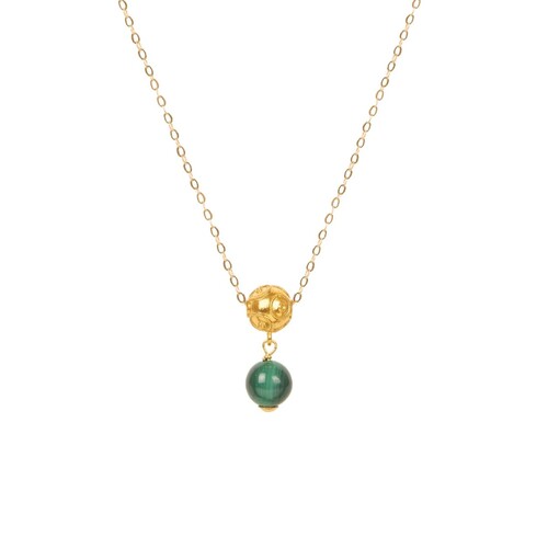 Casa Padrino Halskette Conta de Viana aus 19,2Kt Gold mit Malachit