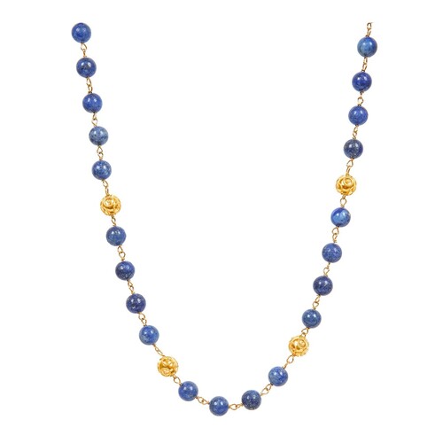 Casa Padrino Halskette Contas de Viana aus 19,2Kt Gold mit Lapislazuli