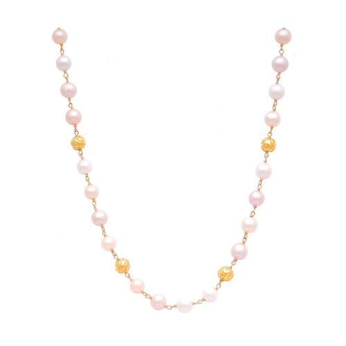 Casa Padrino Halskette Contas de Viana aus 19,2Kt Gold mit Perlen