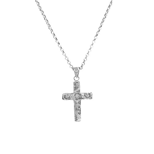 Casa Padrino Halskette Filigrankreuz aus Sterlingsilber