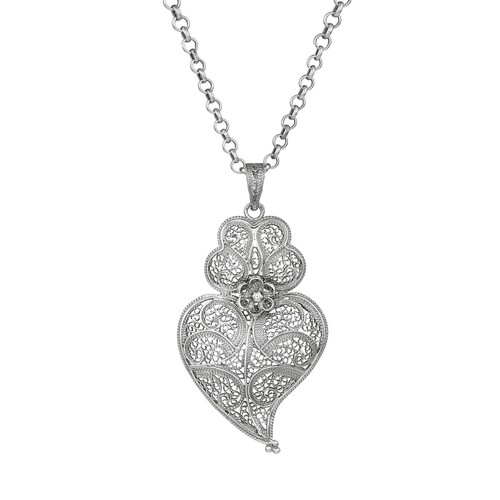 Casa Padrino Halskette Herz von Viana 5,5 cm aus Sterlingsilber