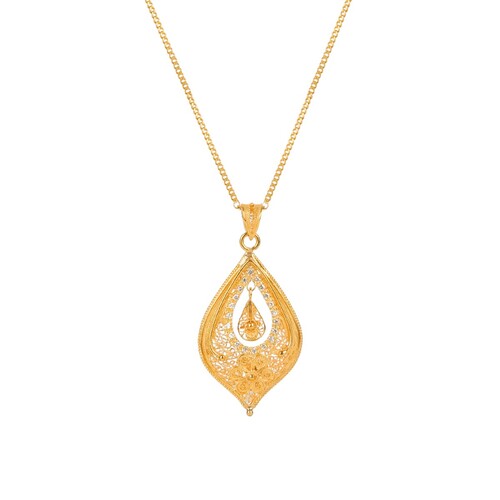 Casa Padrino Halskette Tropfen Blume aus 19,2Kt Gold mit Diamanten