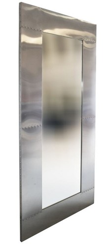 Casa Padrino Flugzeug Design Auminium Wandspiegel 200 x 80 - Vintage Flieger M�bel Metall Spiegel