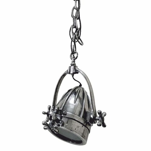 Casa Padrino Industrie Stil Metall H�ngeleuchte / Studioleuchte Silber 30 x 26 x H. 39 cm