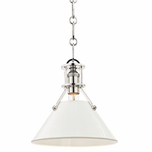 Casa Padrino Industrie Stil Metall H�ngeleuchte Silber / Wei�  24 x H. 23,5 cm