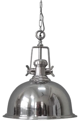 Casa Padrino Industrie Stil Metall H�ngeleuchte Silber  39 x H. 47 cm