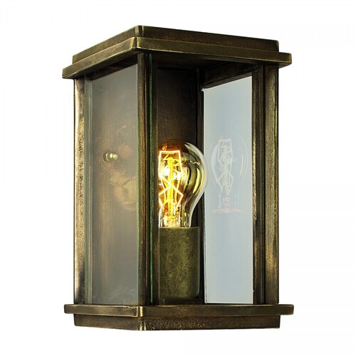 Casa Padrino Jugendstil Au�enwandleuchte 15 x 15 x H. 24 cm - Bronze - Nostalgische Wetterfeste Au�enleuchte