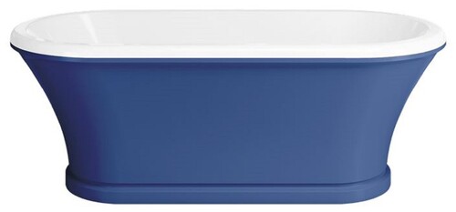 Casa Padrino Jugendstil Badewanne Blau / Wei� 170 cm - Freistehende Retro Stil Badewanne