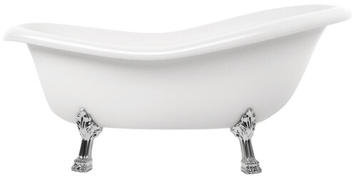 Casa Padrino Jugendstil Badewanne Wei� / Silber 168 cm - Freistehende Retro Stil Badewanne