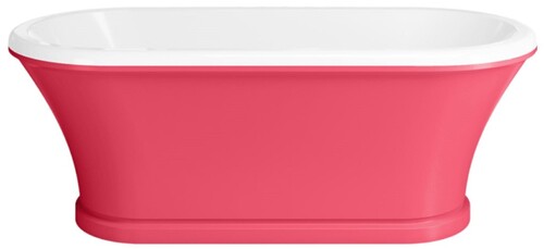 Casa Padrino Jugendstil Badewanne Rosa / Wei� 170 cm - Freistehende Retro Stil Badewanne