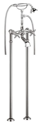 Casa Padrino Jugendstil Badewannen Armatur Gold H. 105,5 cm - Nostalgische Badezimmer Badewannen Armatur mit Brause und Standf��en