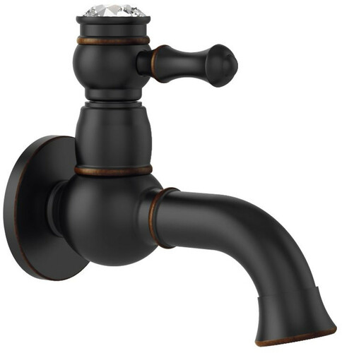 Casa Padrino Luxus Jugendstil Einhebel Badewannenarmatur 14,8 x H. 12,8 cm - Verschiedene Farben - Eleganter Wasserhahn mit Kristallglas - Bad Zubeh�r 