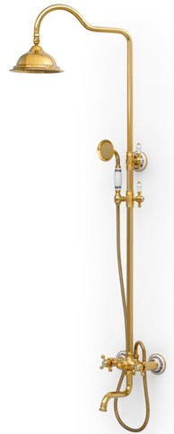 Casa Padrino Luxus Jugendstil Badewannenarmatur mit �berkopfbrause und Handbrause - Verschiedene Farben - Duscharmaturen Set - Retro Badezimmer Duschgarnitur 