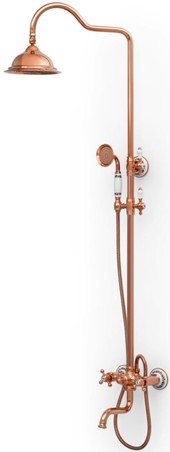 Casa Padrino Luxus Jugendstil Badewannenarmatur mit �berkopfbrause und Handbrause - Verschiedene Farben - Duscharmaturen Set - Retro Badezimmer Duschgarnitur  