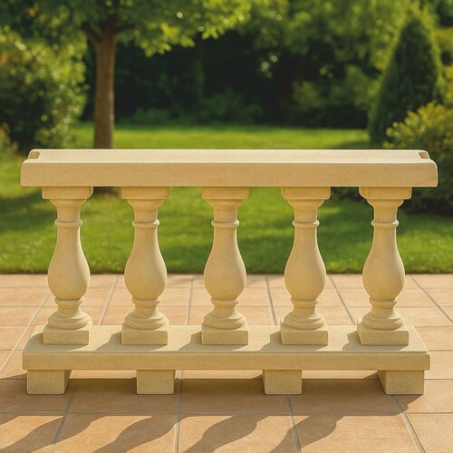 Casa Padrino Jugendstil Balustrade Sandfarben 100 cm - Garten & Terrassen Balustrade