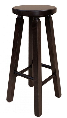 Casa Padrino Landhausstil Massivholz Barhocker Dunkelbraun H. 80 cm - Bar M�bel