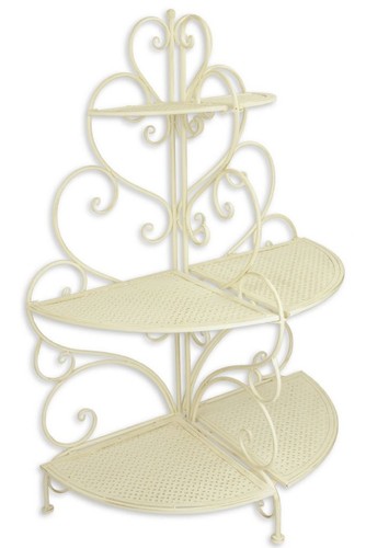 Casa Padrino Jugendstil Blumenetagere Wei� 83,5 x 43 x H. 119,5 cm - Gartendeko Accessoires