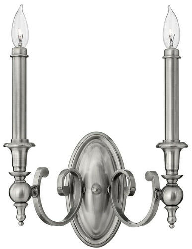 Casa Padrino Barock Doppel Wandleuchte Antik Silber 34,9 x 16,5 x H. 38,1 cm - Elegante Hotel & Restaurant Wandlampe - Barock & Jugendstil Wandleuchten