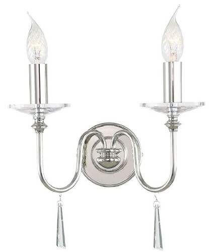 Casa Padrino Jugendstil Doppel Wandleuchte Silber 30 x 16,5 x H. 23 cm - Elegante Hotel & Restaurant Wandlampe - Barock & Jugendstil Wandleuchten