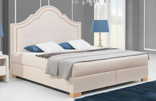 Casa Padrino Jugendstil Doppelbett Rosa / Naturfarben - Verschiedene Gr��en - Jugendstil Massivholz Bett mit Kopfteil - Jugendstil Boxspringbett - Schlafzimmer M�bel im Jugendstil