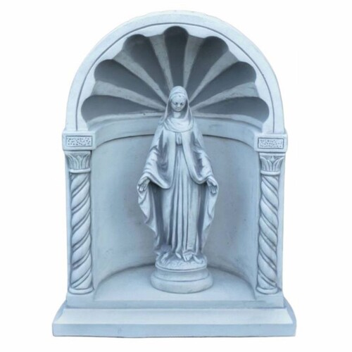 Casa Padrino Jugendstil Garten Deko Beton Kapelle mit Skulptur Grau H. 66 cm