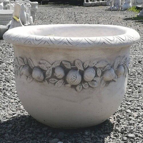 Casa Padrino Jugendstil Garten Deko Blumentopf Grau  69 x H. 48 cm - Terrassen Deko