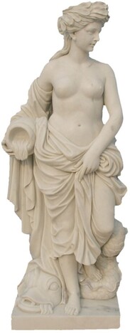 Casa Padrino Jugendstil Garten Deko Marmor Skulptur Frau Beige H. 180 cm