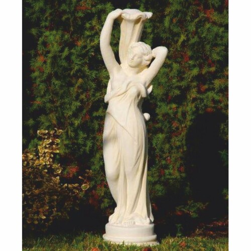 Casa Padrino Jugendstil Garten Deko Skulptur Frau Sandfarben H. 95 cm