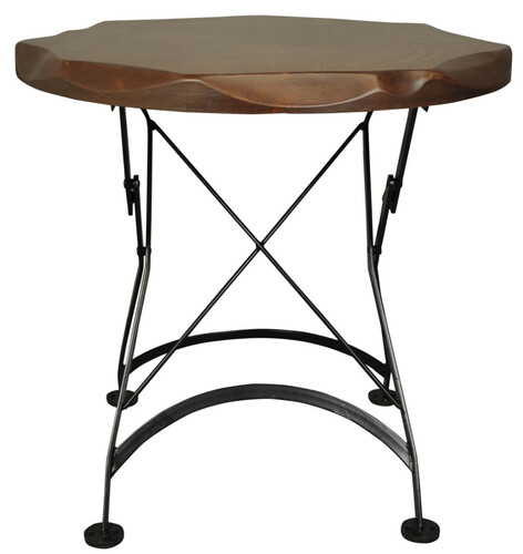 Casa Padrino Jugendstil Garten Esstisch Braun / Schwarz - Verschiedene Gr��en - Klappbarer Metall Gartentisch mit Massivholz Tischplatte - Gastronomie & Garten M�bel