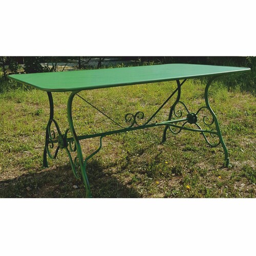 Casa Padrino Jugendstil Garten Esstisch Vintage Gr�n 200 cm - Nostalgischer Gartentisch