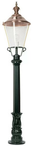 Casa Padrino Jugendstil Garten Stehleuchte Gr�n / Kupfer  29 x H. 150 cm - Gartenlaterne - Gartenleuchte - Nostalgische Garten Beleuchtung - Nostalgische Garten Leuchten