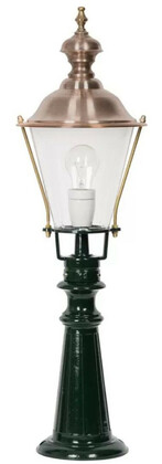Casa Padrino Jugendstil Garten Stehleuchte Gr�n / Kupfer  22 x H. 75 cm - Gartenlaterne - Gartenleuchte - Nostalgische Garten Beleuchtung - Nostalgische Garten Leuchten