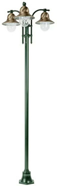 Casa Padrino Jugendstil Gartenlaterne Gr�n / Kupfer  77 x H. 240 cm - Garten Stehleuchte - Gartenleuchte - Nostalgische Garten Beleuchtung - Nostalgische Garten Leuchten