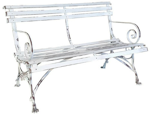 Casa Padrino Jugendstil Gartenbank 120 cm - Verschiedene Farben - Handgefertigte Schmiedeeisen Bank - Sitzbank - Gartenm�bel