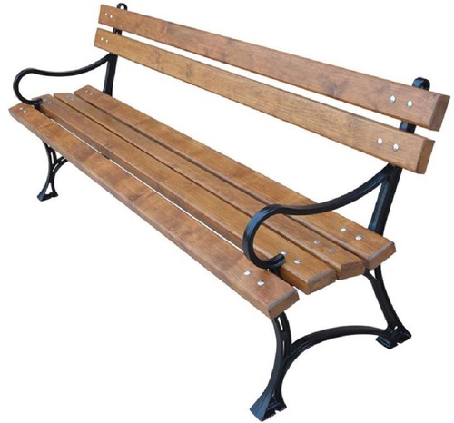 Casa Padrino Jugendstil Gartenbank Braun / Schwarz 180 x 40 x H. 75 cm - Sitzbank mit Armlehnen - Gartenm�bel