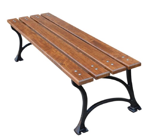 Casa Padrino Jugendstil Gartenbank ohne Lehne Braun / Schwarz 150 x 43 x H. 42 cm - Sitzbank Parkbank Holzbank - Gartenm�bel