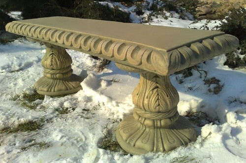 Casa Padrino Jugendstil Gartenbank Beige 140 x 38 x H. 48 cm - Garten & Terrassen Sitzbank mit wundersch�nen Verzierungen - Jugendstil Garten & Terrassen M�bel