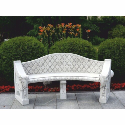 Casa Padrino Barock Beton Gartenbank Grau 196 cm - Barock Garten & Terrassen M�bel