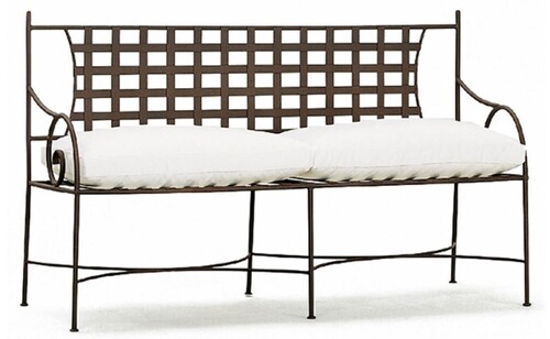 Casa Padrino Luxus Jugendstil Schmiedeeisen Gartenbank Braun / Wei� 160 cm