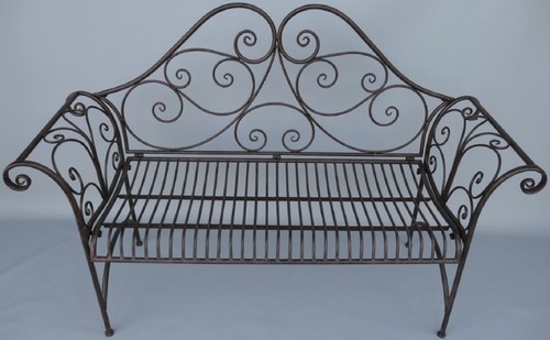Casa Padrino Jugendstil Gartenbank Antik Braun 137 x 49 x H. 96 cm - Nostalgische Sitzbank - Garten & Terrassen M�bel