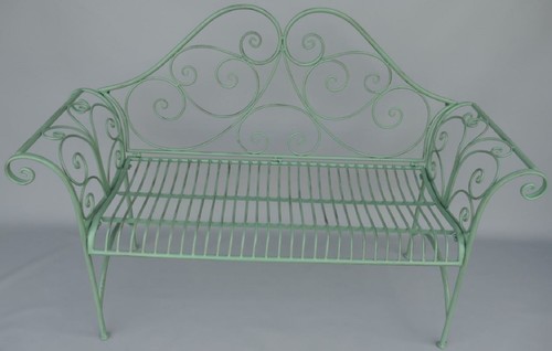 Casa Padrino Jugendstil Gartenbank Rustikal Gr�n 137 x 49 x H. 96 cm - Nostalgische Sitzbank - Garten & Terrassen M�bel