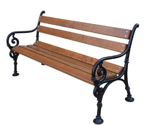 Casa Padrino Jugendstil Gartenbank mit Armlehnen Braun / Schwarz 150 x 40 x H. 76 cm - Gartenm�bel