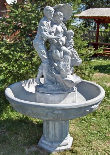 Casa Padrino Jugendstil Gartenbrunnen Grau  95 x H. 164 cm - Barock & Jugendstil Gartendeko Springbrunnen 