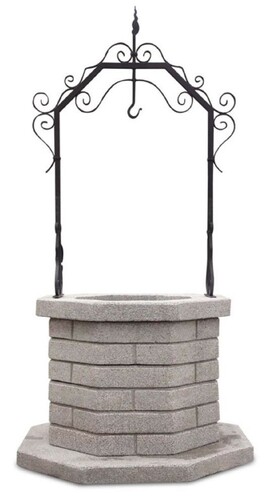 Casa Padrino Jugendstil Gartenbrunnen Grau / Schwarz 119 x 119 x H. 213 cm