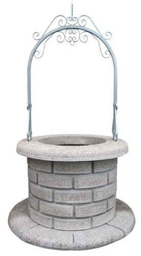 Casa Padrino Jugendstil Gartenbrunnen Grau / Silber  130 x H. 220 cm