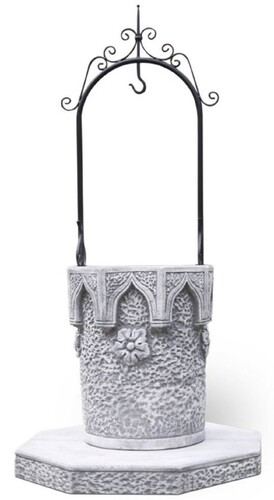 Casa Padrino Jugendstil Gartenbrunnen Grau / Schwarz 110 x 110 x H. 195 cm