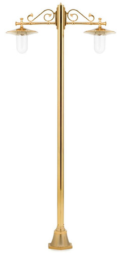 Casa Padrino Luxus Jugendstil Gartenlaterne Gold 103 x 30 x H. 220 cm - Aluminium Garten Stehleuchte - Nostalgische Outdoor Beleuchtung - Luxus Qualit�t - Made in Italy